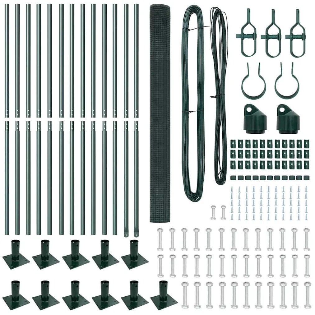 vidaXL Στύλος Περιφράξεων Πράσινο 25 x 1,5 m (25 x 25 mm πλέγμα)