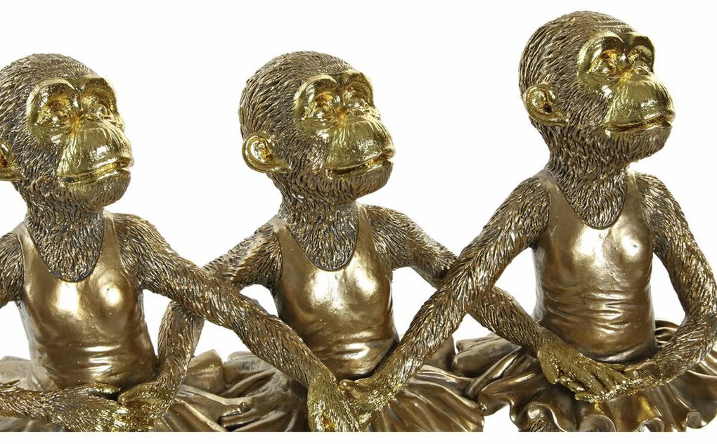 Διακοσμητική Φιγούρα DKD Home Decor FZ-95092 Χρυσό Αποικιακό Μαϊμού Μαϊμούδες 32,5 x 12,5 x 29 cm