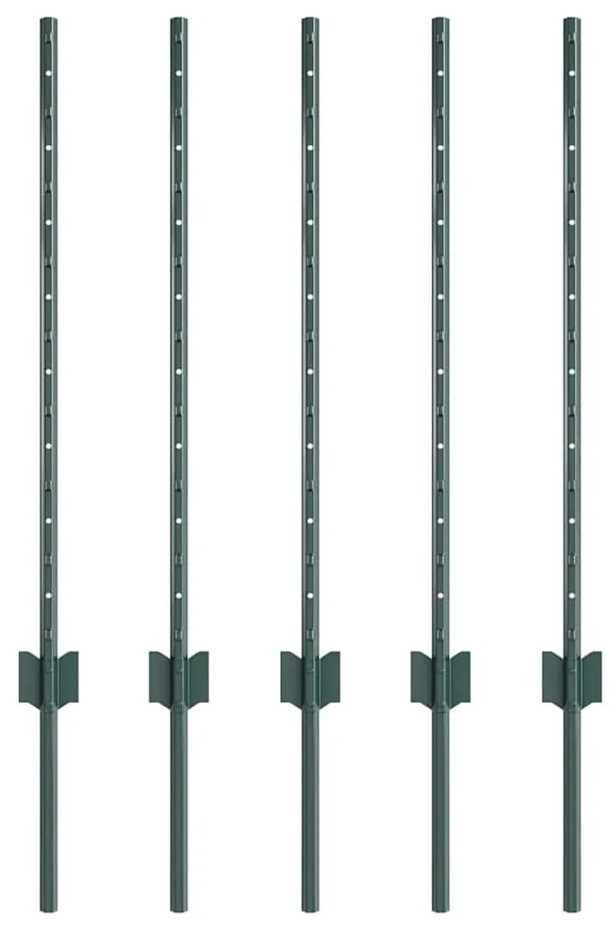 vidaXL Πό posts φράχτη 5 pcs Πράσινο 80 cm Ατσάλι