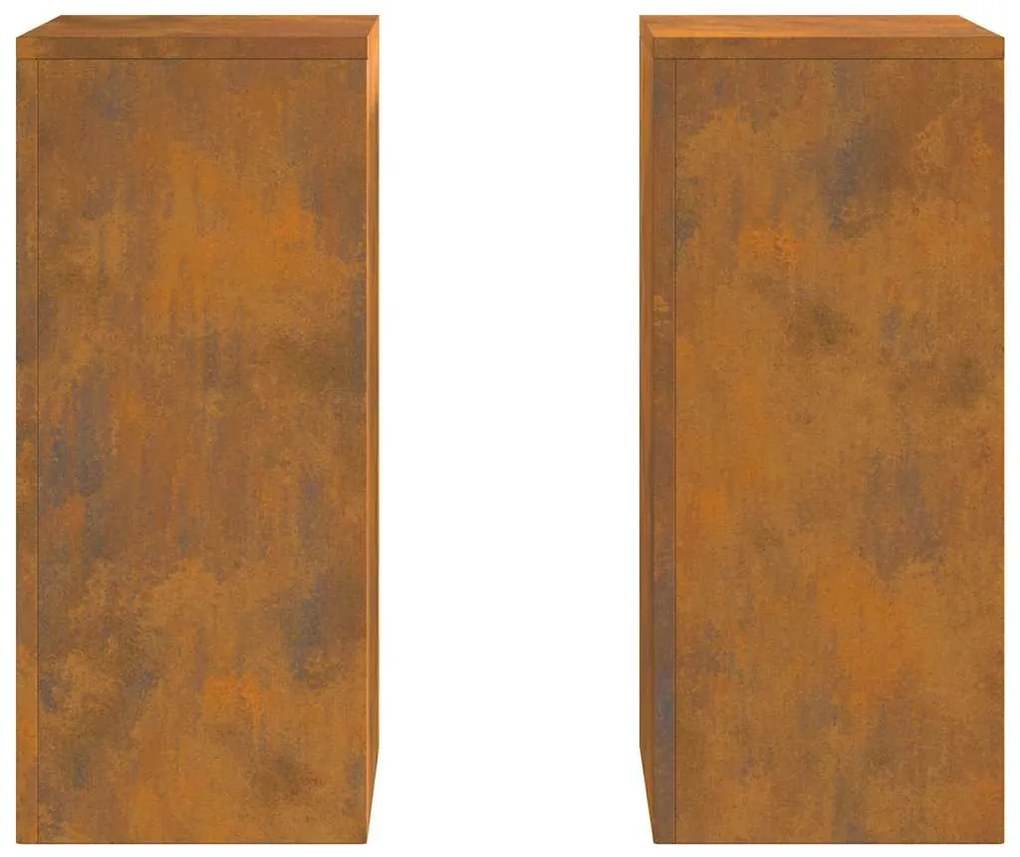 vidaXL Στήριξη φυτών 2 pcs Σκ rusty 24 x 24 x 55 εκ.