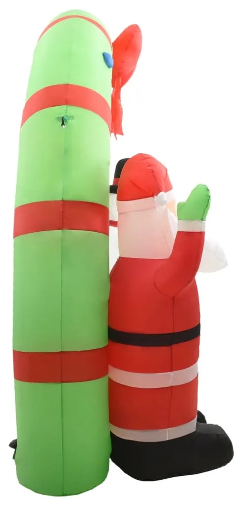 vidaXL Άγιος Βασίλης/Χιονάνθρωπος με Αψίδα Φουσκωτό με LED 223 εκ.