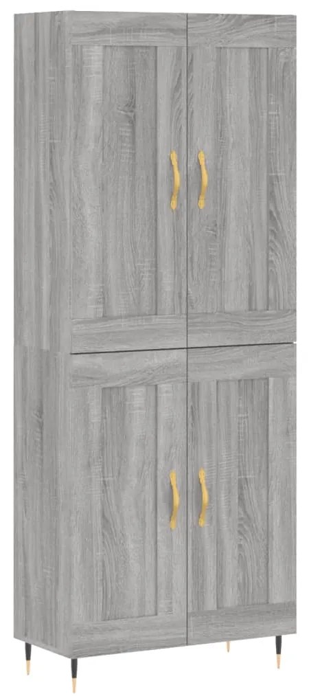 vidaXL Ντουλάπι Γκρι Sonoma 69,5 x 34 x 180 εκ. Επεξεργασμένο Ξύλο