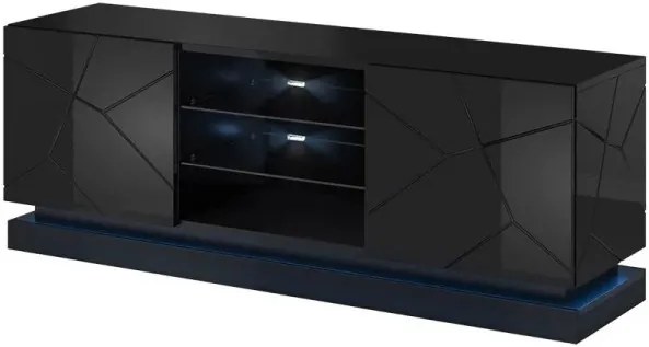 Έπιπλο τηλεόρασης Qiu με LED-Mauro-Μήκος: 200 εκ. - 160.00Χ40.00Χ57.00cm