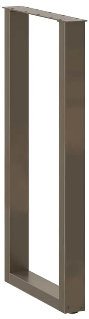 vidaXL Πόδια Τραπεζιού Μπαρ σε Σχήμα U, 2 τεμ., Φυσικό Ατσάλι 40x(100-101) εκ. Ατσάλι