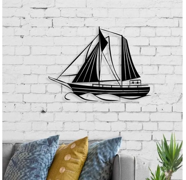 Διακοσμητικό τοίχου Sail Megapap μεταλλικό μαύρο 55x3x40εκ GP037-0124 GP037-0124 Μαύρο