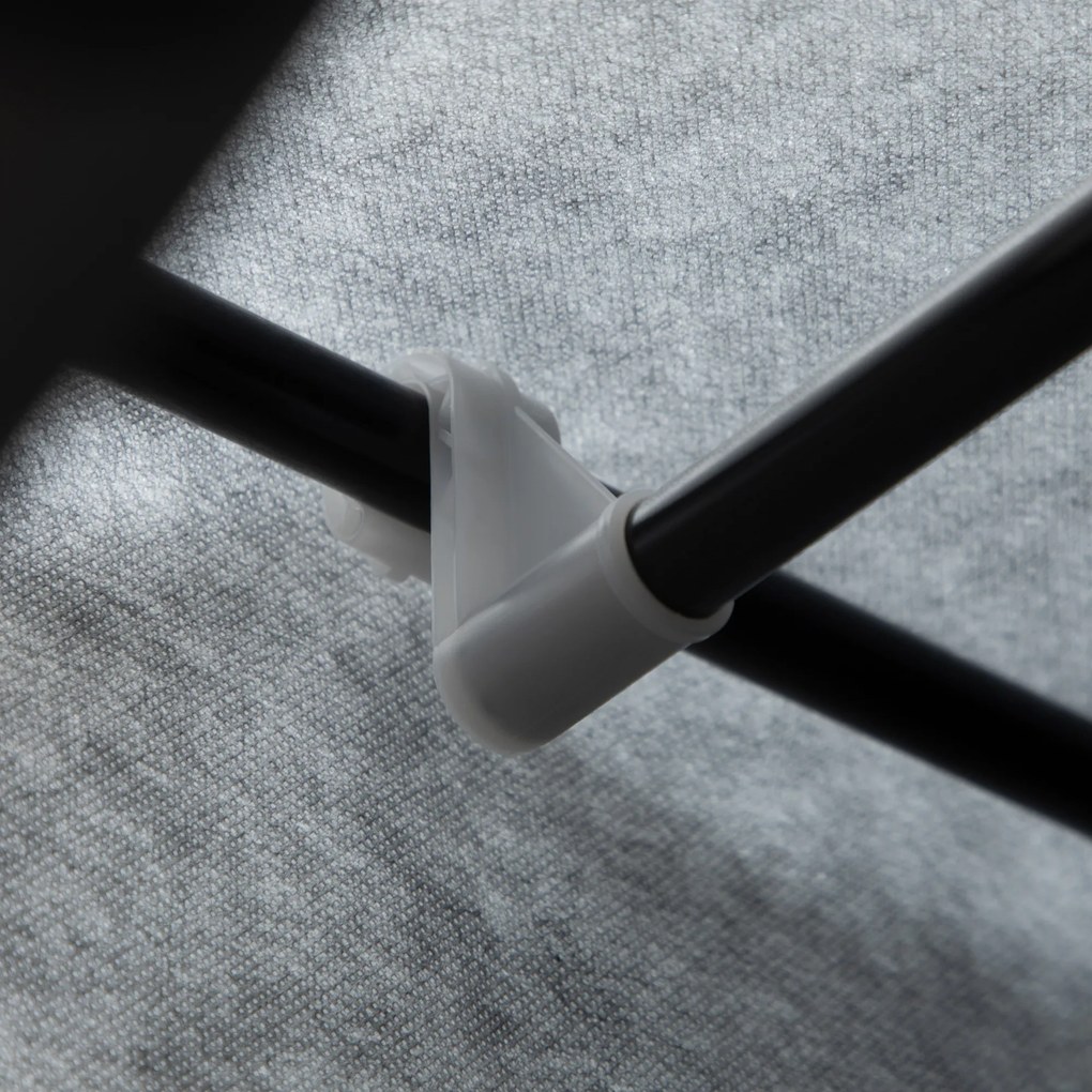 Ντουλάπα από ύφασμα HOMCOM, λύση αποθήκευσης, 8 ράφια, 2 ράβδοι ρούχων, σκούρο γκρι