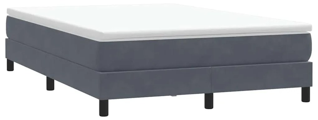 Box Spring Κρεβάτι χωρίς στρώμα Σκούρο γκρι Βελούδινο - Γκρι