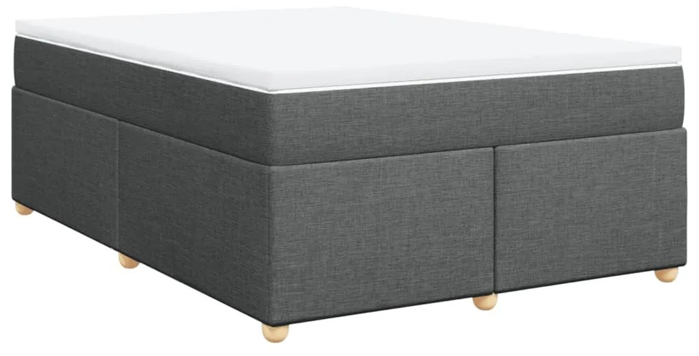 vidaXL Κρεβάτι Boxspring με Στρώμα Σκούρο Γκρι 160x200 εκ Υφασμάτινο