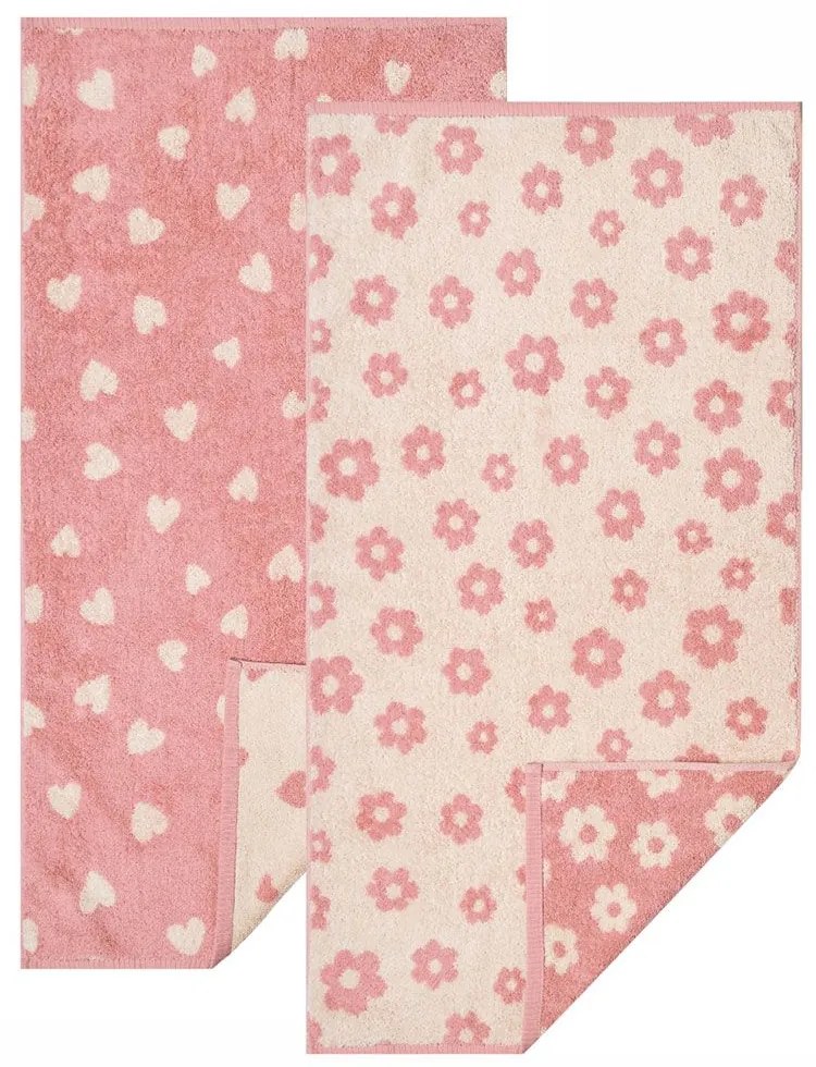 Πετσέτες Magy 14 (Σετ 2τμχ) Pink Kentia Σετ Πετσέτες 50x90cm 100% Βαμβάκι