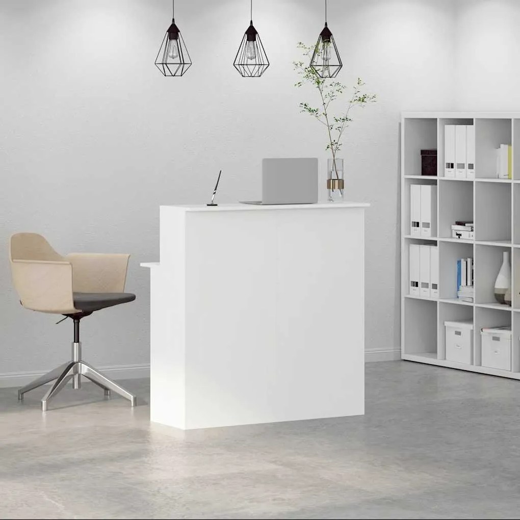 vidaXL Γραφείο υποδοχής Λευκό 100x50x103,5 εκ. Επεξεργασμένο Ξύλο