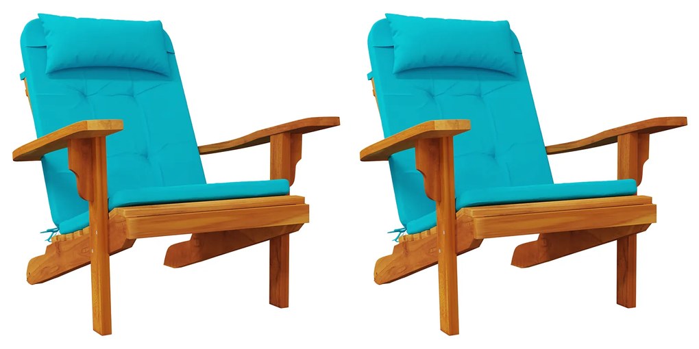 vidaXL Μαξιλάρι Καρέκλας 2 pcs Τιρκουάζ 58 x 77 x 4.5 εκ Ύφασμα Oxford
