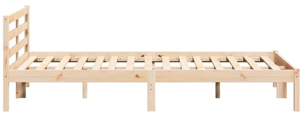 vidaXL Κρεβάτι με κεφαλάρι Καφέ 210 x 160 εκ Μασίφ ξύλο πεύκου