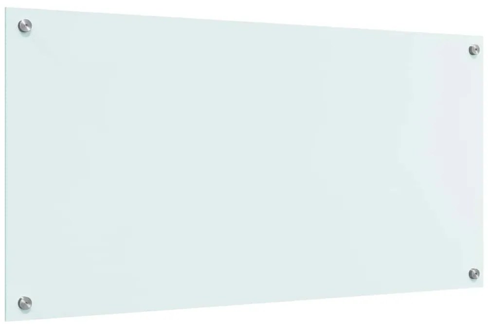 vidaXL Πίσω Πάνελ Κουζίνας Λευκό 100 x 50 cm σκληρυμένο γυαλί