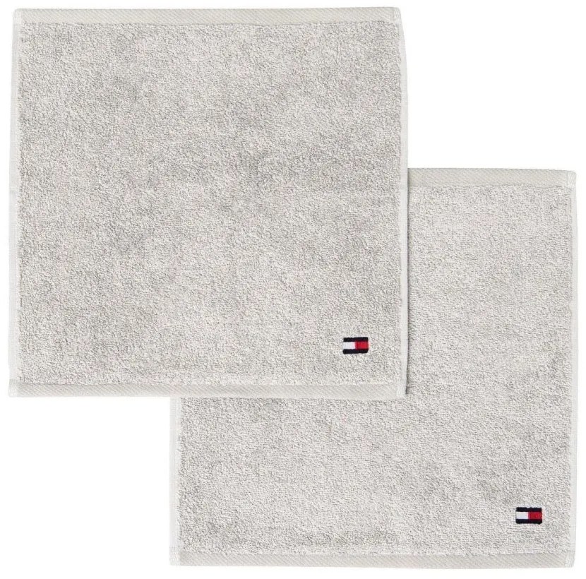 Πετσέτες Legend 220876 (Σετ 2τμχ) Silver Tommy Hilfiger Σετ Πετσέτες 30x30cm 100% Βαμβάκι