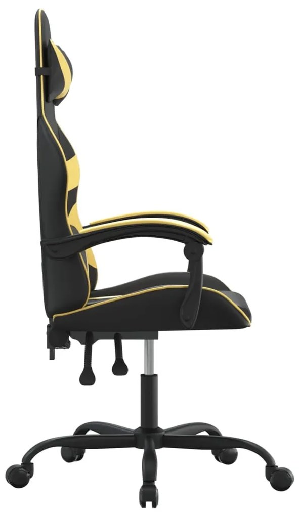 vidaXL Καρέκλα Gaming Μαύρο/Χρυσό από Συνθετικό Δέρμα