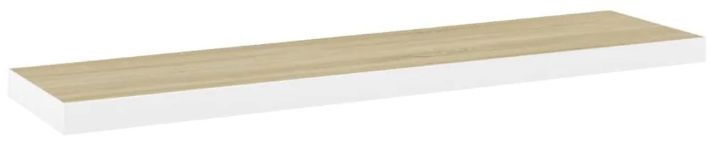 Ράφια Τοίχου 2 τεμ. Δρυς/Λευκό 120x23,5x3,8 εκ. MDF 326586