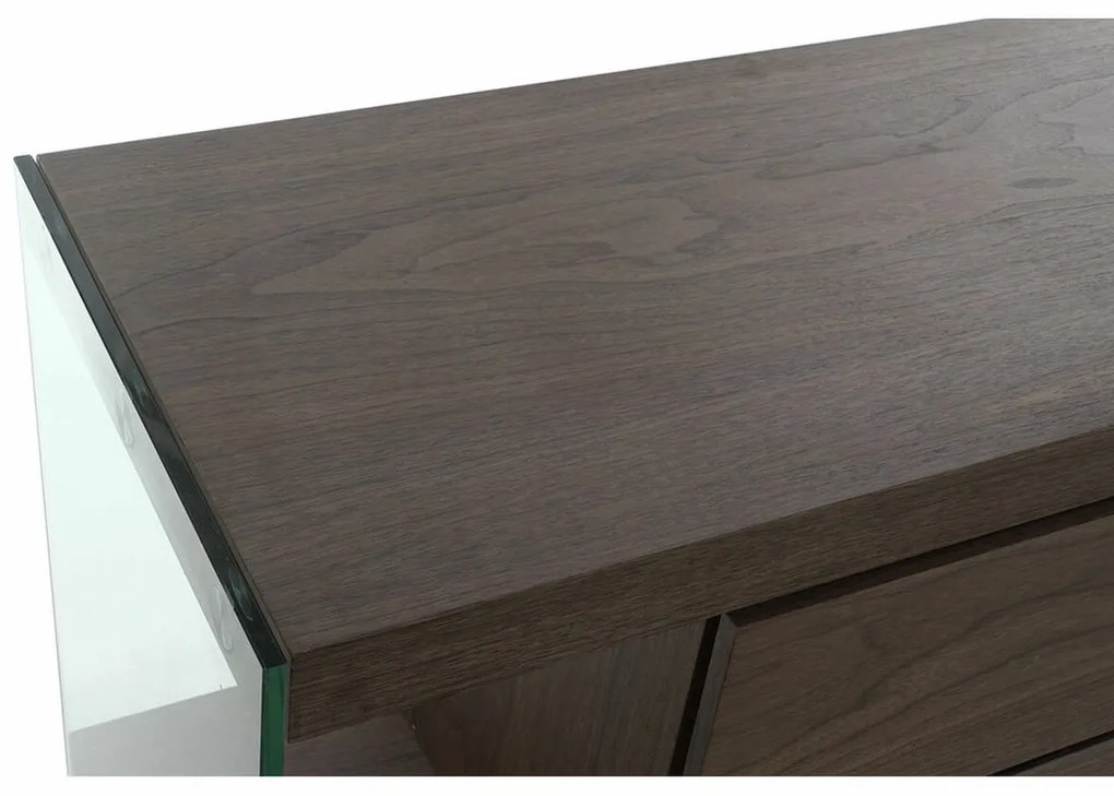 Σκευοθήκη DKD Home Decor Καφέ Διαφανές Κρυστάλλινο Kαρυδιά Ξύλο MDF 160 x 45 x 80 cm