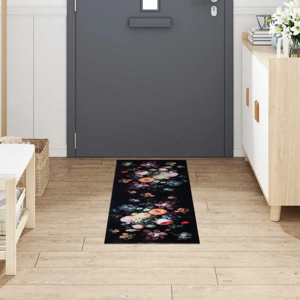 vidaXL Χαλί Κουζίνας Floral Λουλούδια 45 x 150 cm Βελούδο