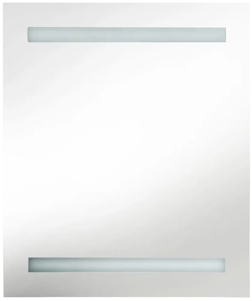 vidaXL Καθρέφτης Μπάνιου με Ντουλάπι / LED Μαύρο 50 x 14 x 60 εκ.