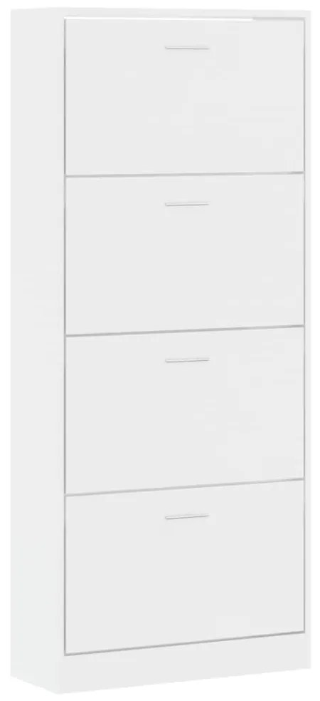 vidaXL Παπουτσοθήκη Γυαλιστερό Λευκό 63x24x147 εκ. Επεξεργασμένο Ξύλο