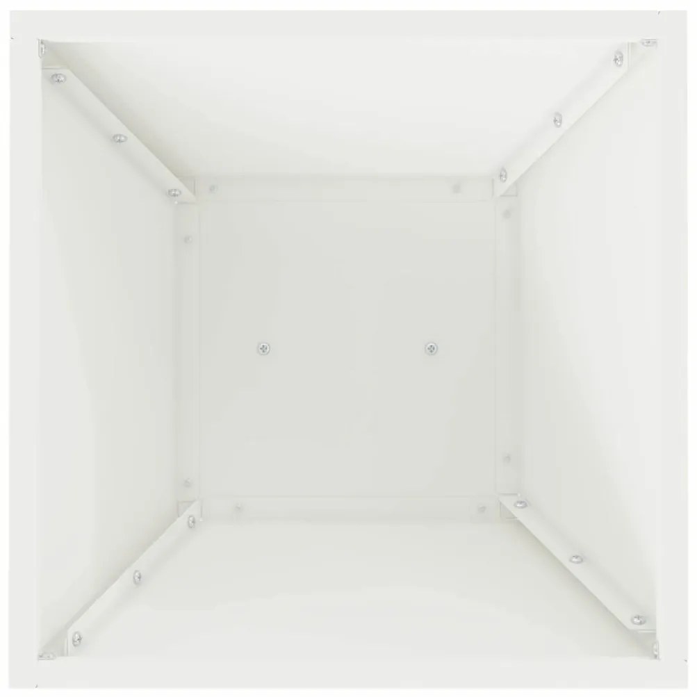 vidaXL γλάστρα κήπου με λευκό δοχείο 35x35x73 εκ, από χάλυβα.