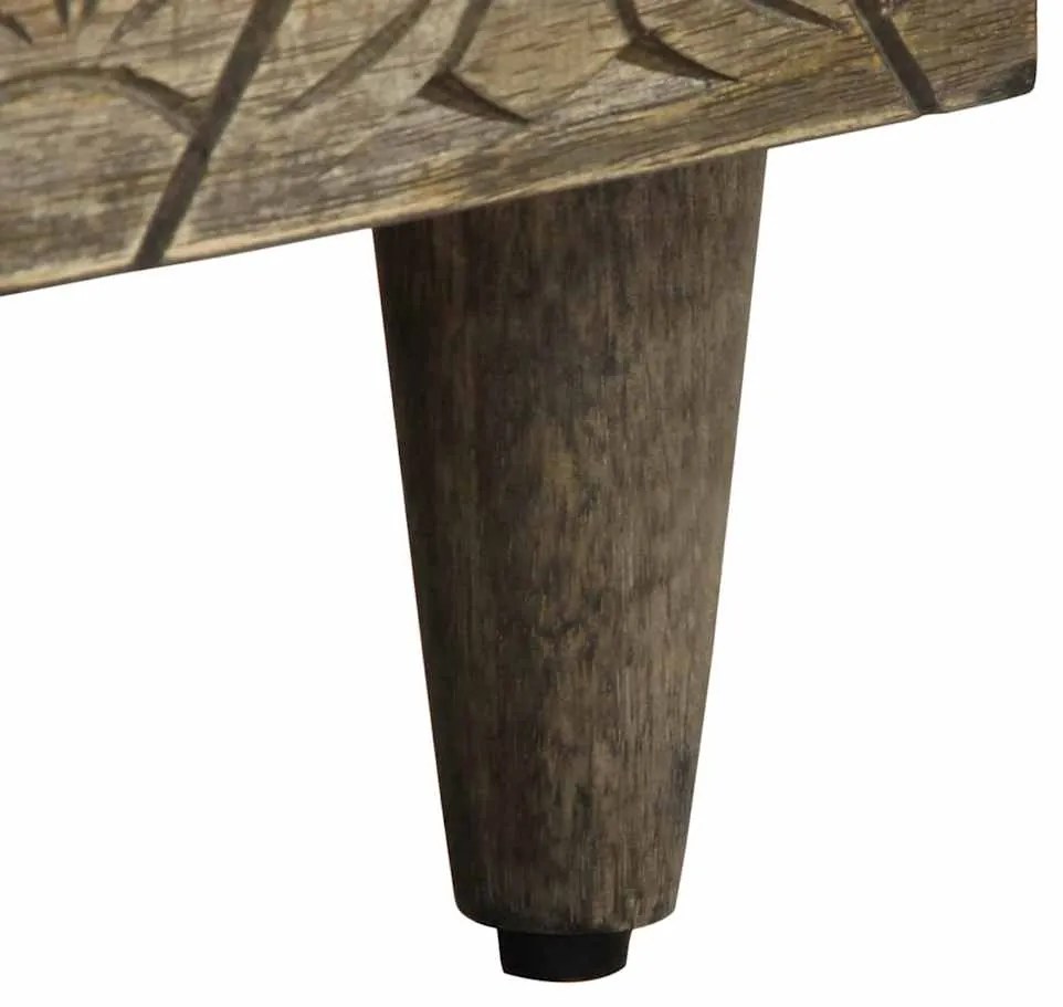 κομοδίνο ντουλάπι ανοιχτό γκρι 40x33x46 cm μασίφ ξύλο Mango - Γκρι