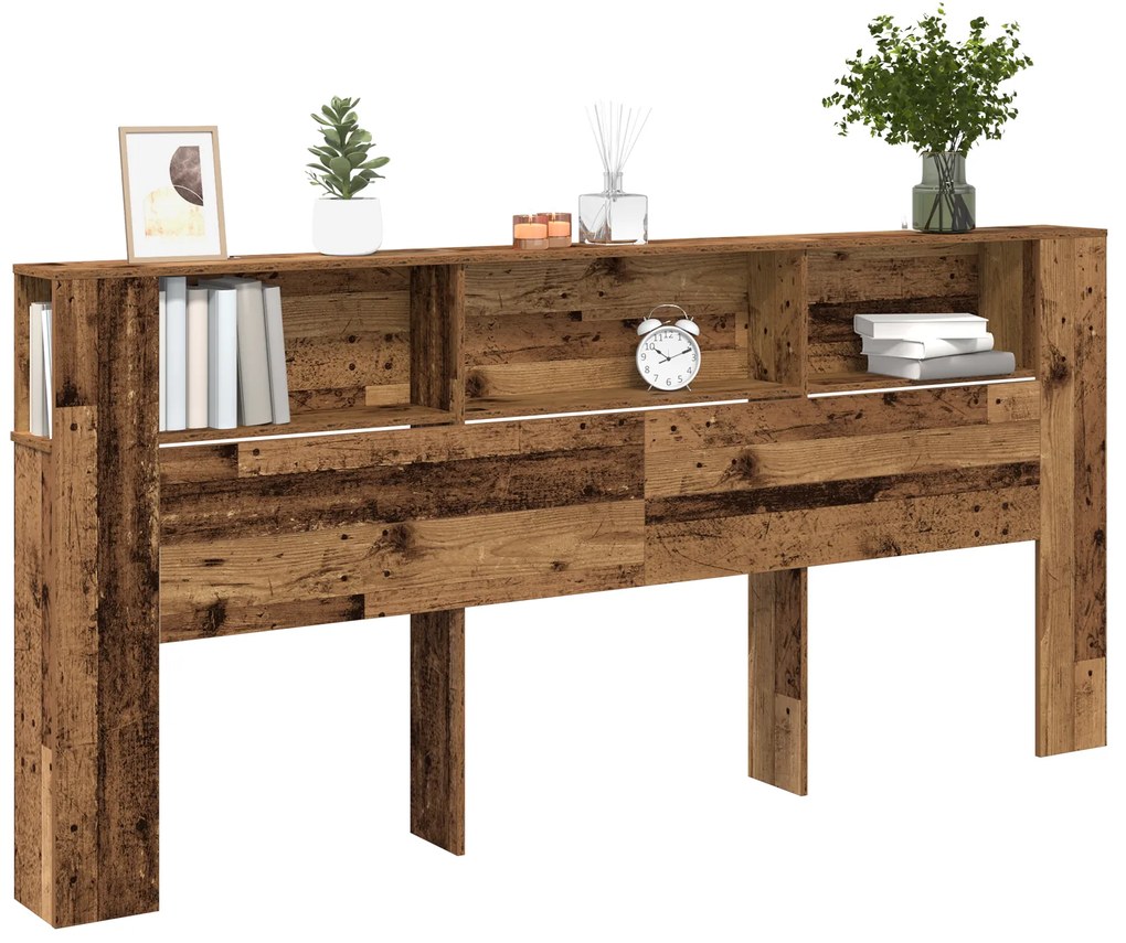 vidaXL Κεφαλάρι Ντουλάπα Παλιού Ξύλου 220x18,5x104,5 εκ