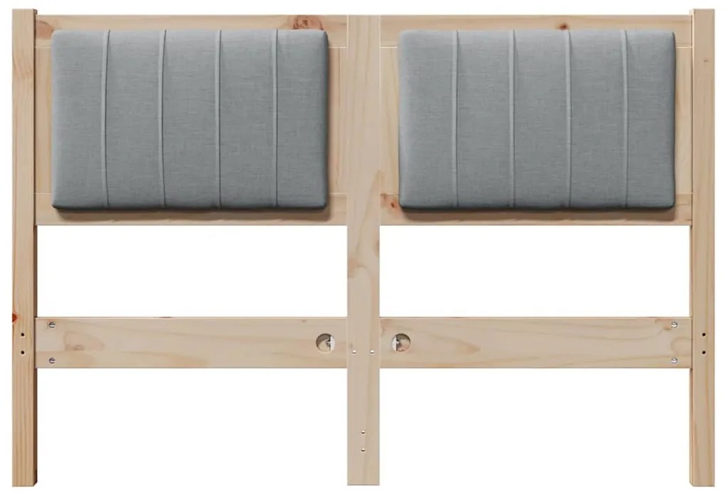 vidaXL Ταπετσαρισμένο κεφαλάρι Καφέ 120 cm Στερεά ξυλεία πεύκου