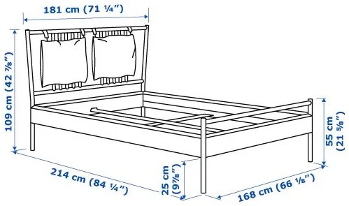 BJÖRKSNÄS σκελετός κρεβατιού, 160x200 cm 295.016.95