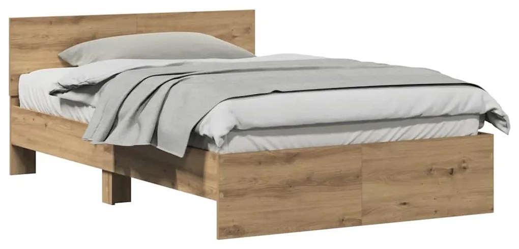 vidaXL Σκελετός Κρεβατιού Artisan Oak 120 x 190 cm Επεξεργασμένο ξύλο