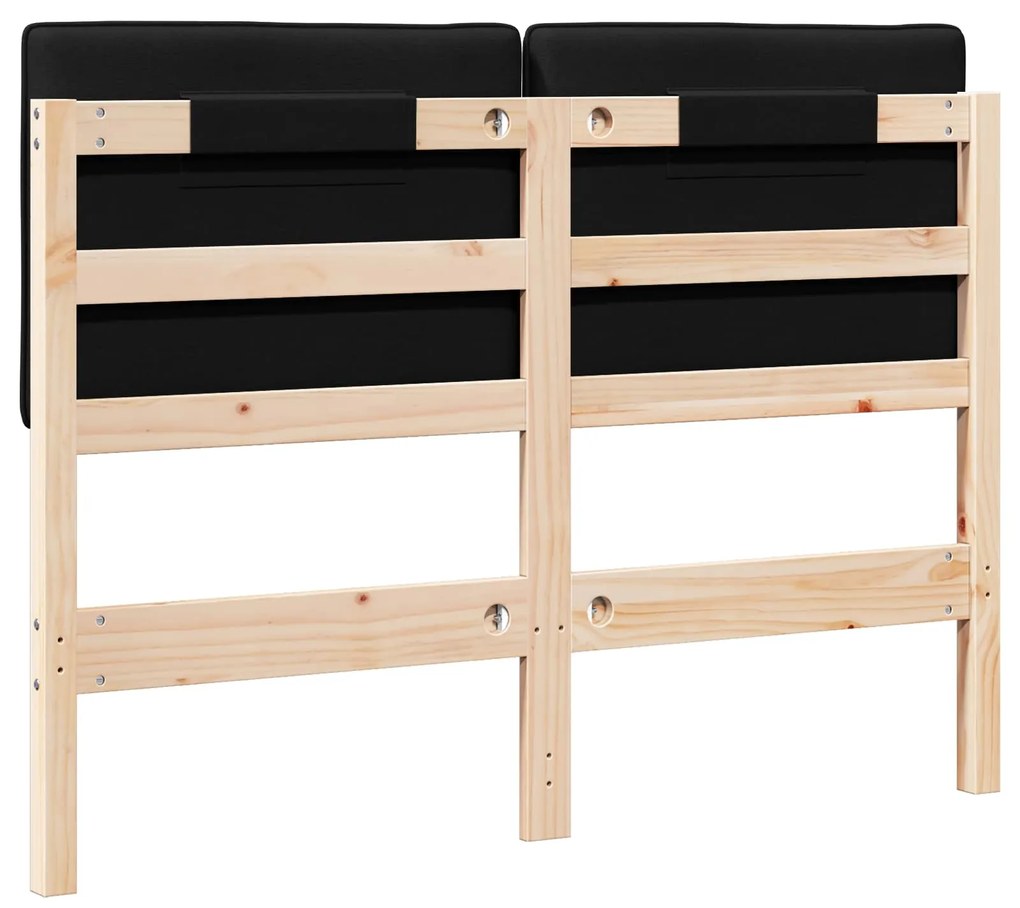 vidaXL Ταπετσαρισμένο κεφαλάρι με κεφαλάρι Καφέ και Μαύρο 120 cm