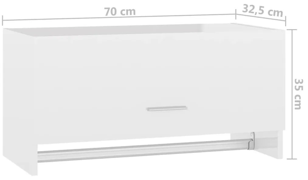 Ντουλάπα Γυαλιστερό Λευκό 70 x 32,5 x 35 εκ. από Επεξ. Ξύλο - Λευκό