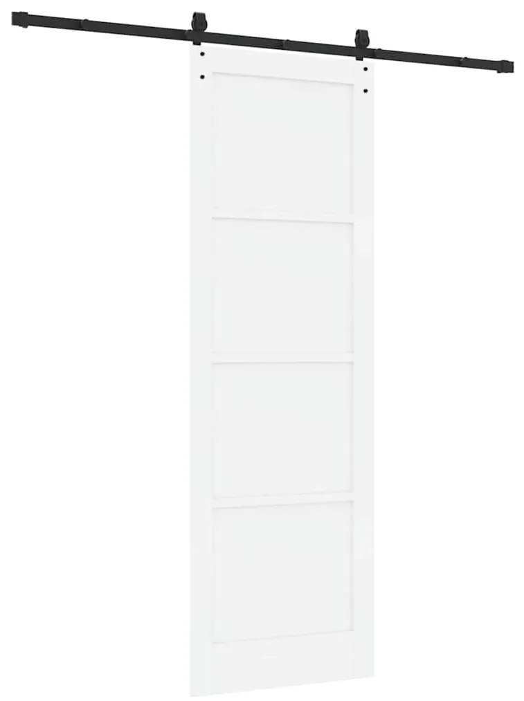 vidaXL Συρόμενη Πόρτα Χειροκίνητος Λευκό 78 x 232 cm Μασίφ ξύλο πεύκου