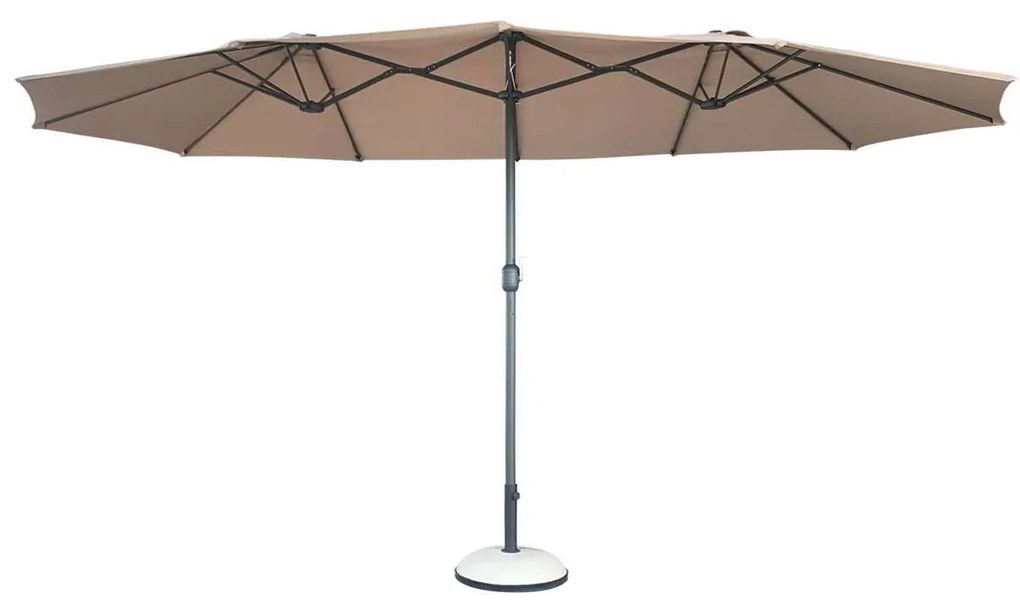 Oval 270x450cm ΟΜΠΡΕΛΑ Steel Ανθρακί/Ύφ.Μπεζ