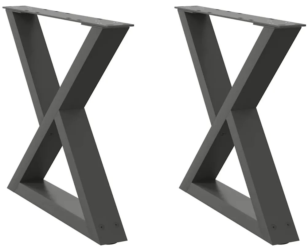 vidaXL Πόδια Τραπεζιού Σαλονιού 2 τεμ. Ανθρακί 50x(42-43,3) εκ. Ατσάλι