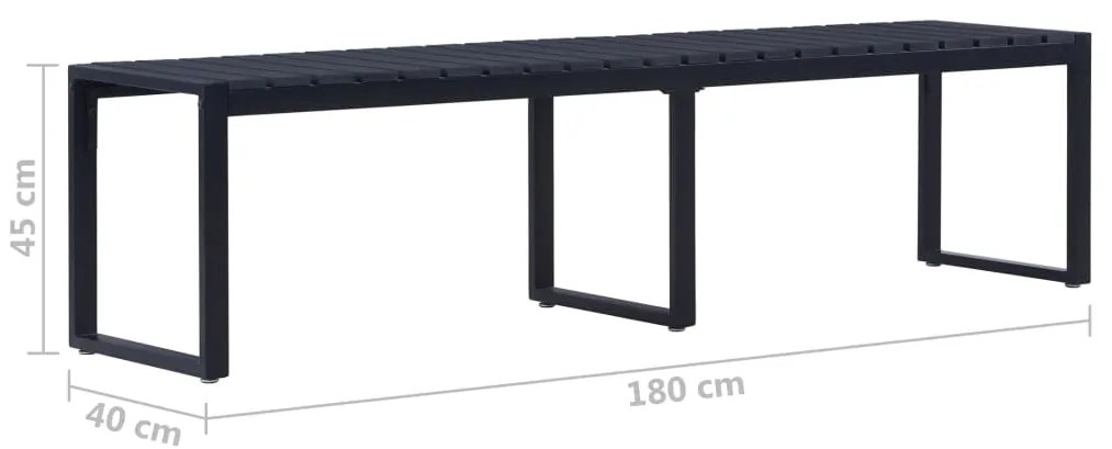 vidaXL Πάγκος Κήπου 180 εκ. Μαύρος από Πολυστυρένιο