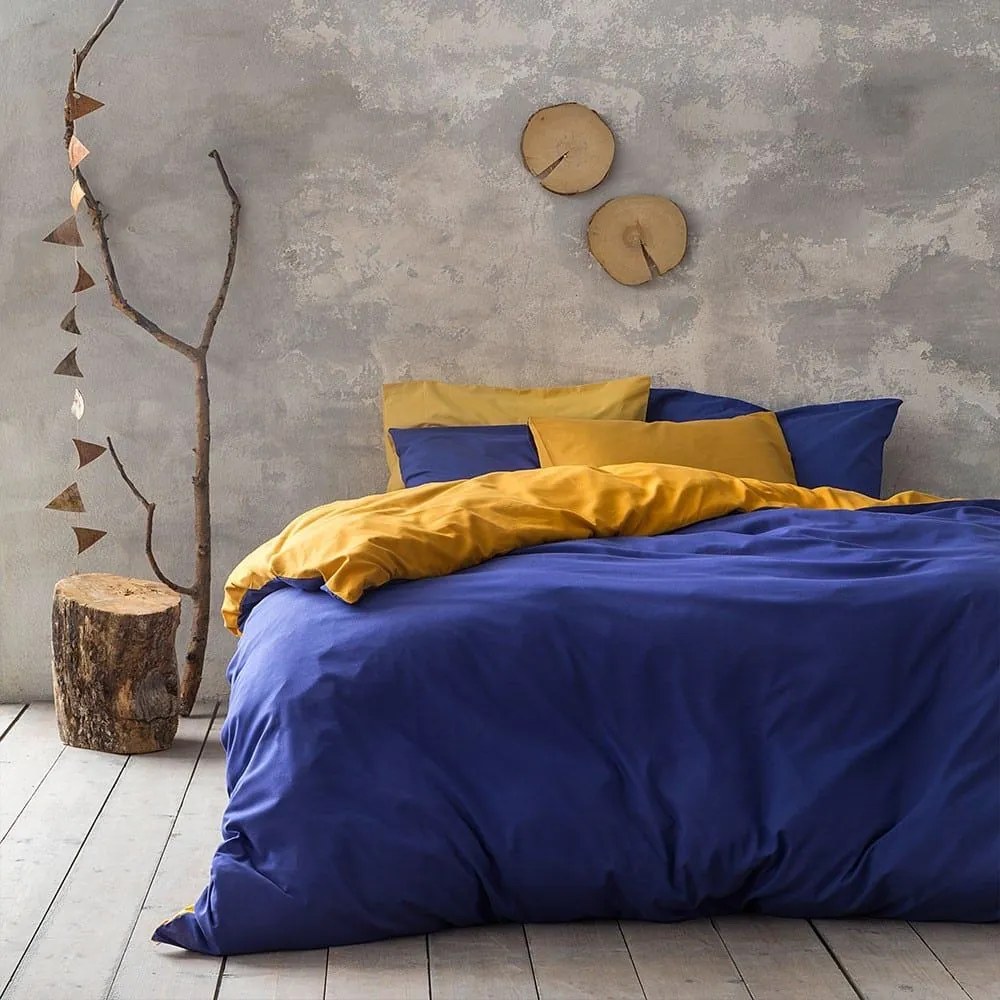 Πάπλωμα Abalone Blue - Mustard Beige Nima Υπέρδιπλo 220x240cm Microfiber