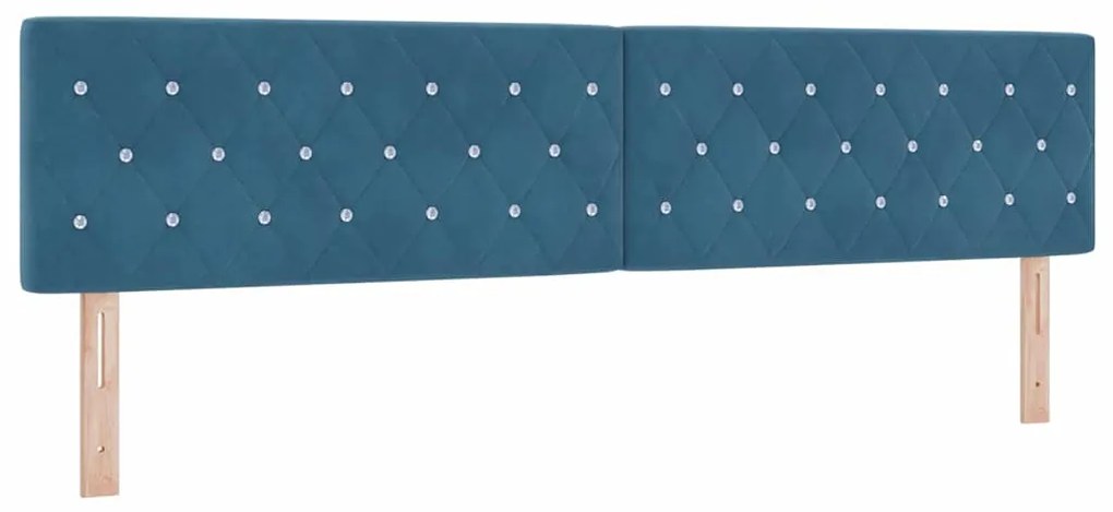 vidaXL Κεφαλάρι με κεφαλάρι Σκούρο Μπλε 200 cm Τεχνητό Δέρμα