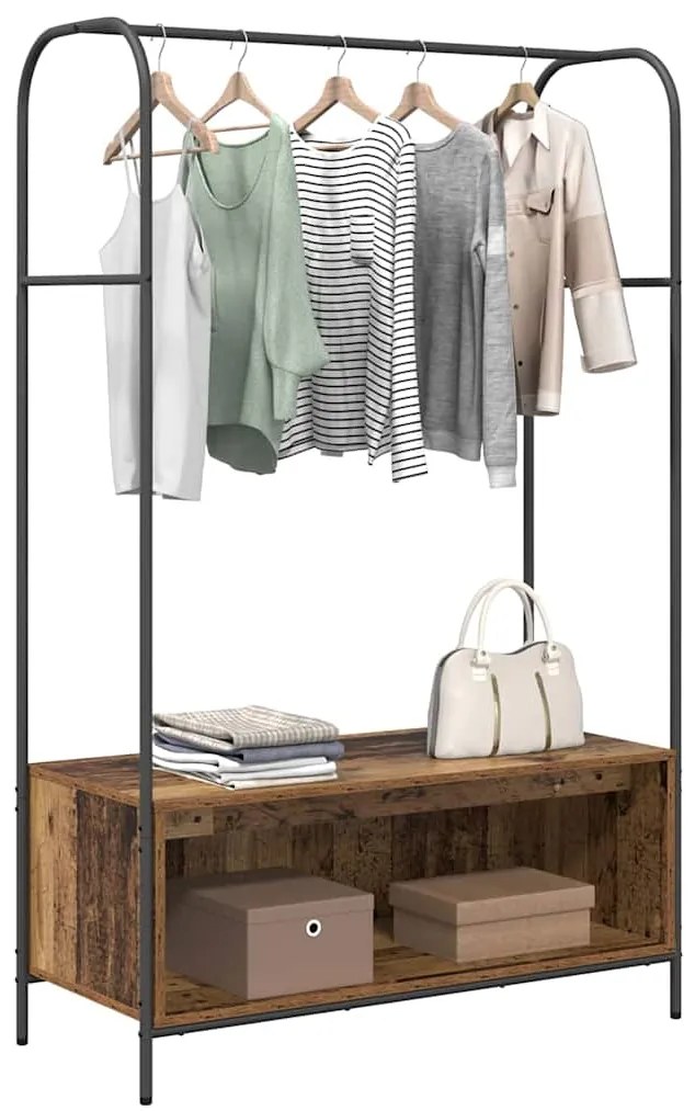 vidaXL Ράφι Ρούχων Καφέ δρυς 100 x 44 x 160 εκ Επεξεργασμένο ξύλο