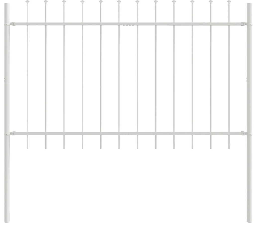 vidaXL Λευκός Φράκτης Κήπου με Καπέλο, 15.3 x 1 μ, Σ钢