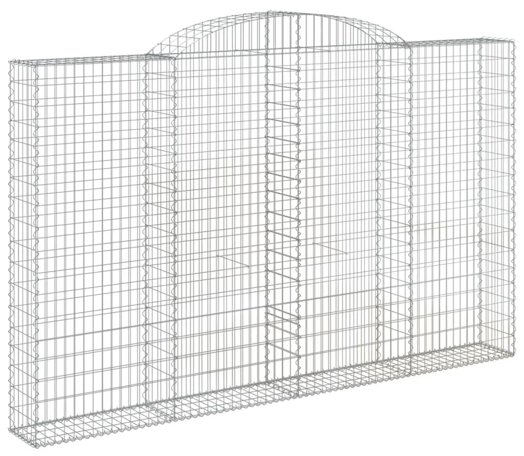 vidaXL Συρματοκιβώτια Τοξωτά 3 τεμ. 300x30x180/200 εκ. Γαλβαν. Ατσάλι