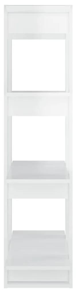 vidaXL Βιβλιοθήκη/Διαχωριστικό Γυαλιστερό Λευκό 80 x 30 x 123,5 εκ.