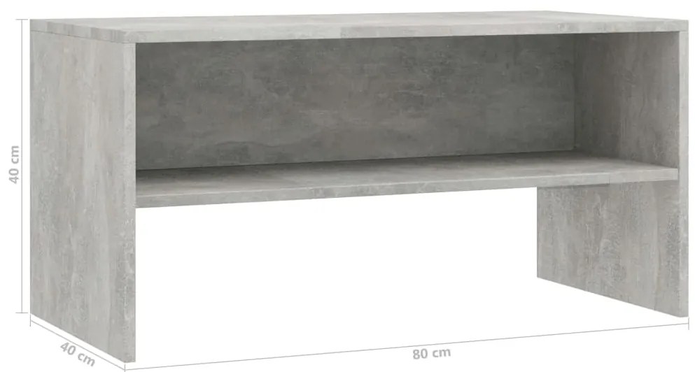 vidaXL Έπιπλο Τηλεόρασης Γκρι Σκυροδέματος 80x40x40 εκ. Μοριοσανίδα