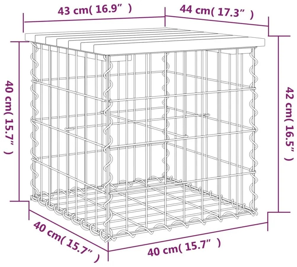 Παγκάκι Κήπου Συρματοκιβώτιο 43x44x42 εκ. Εμποτ. Ξύλο Πεύκου - Καφέ