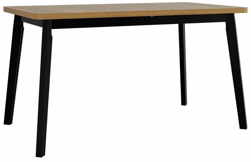 Τραπέζι Victorville 130, Grandson δρυς, Μαύρο, 75x80x140cm, 30 kg, Επιμήκυνση, Πλαστικοποιημένη μοριοσανίδα, Ξύλο, Μερικώς συναρμολογημένο