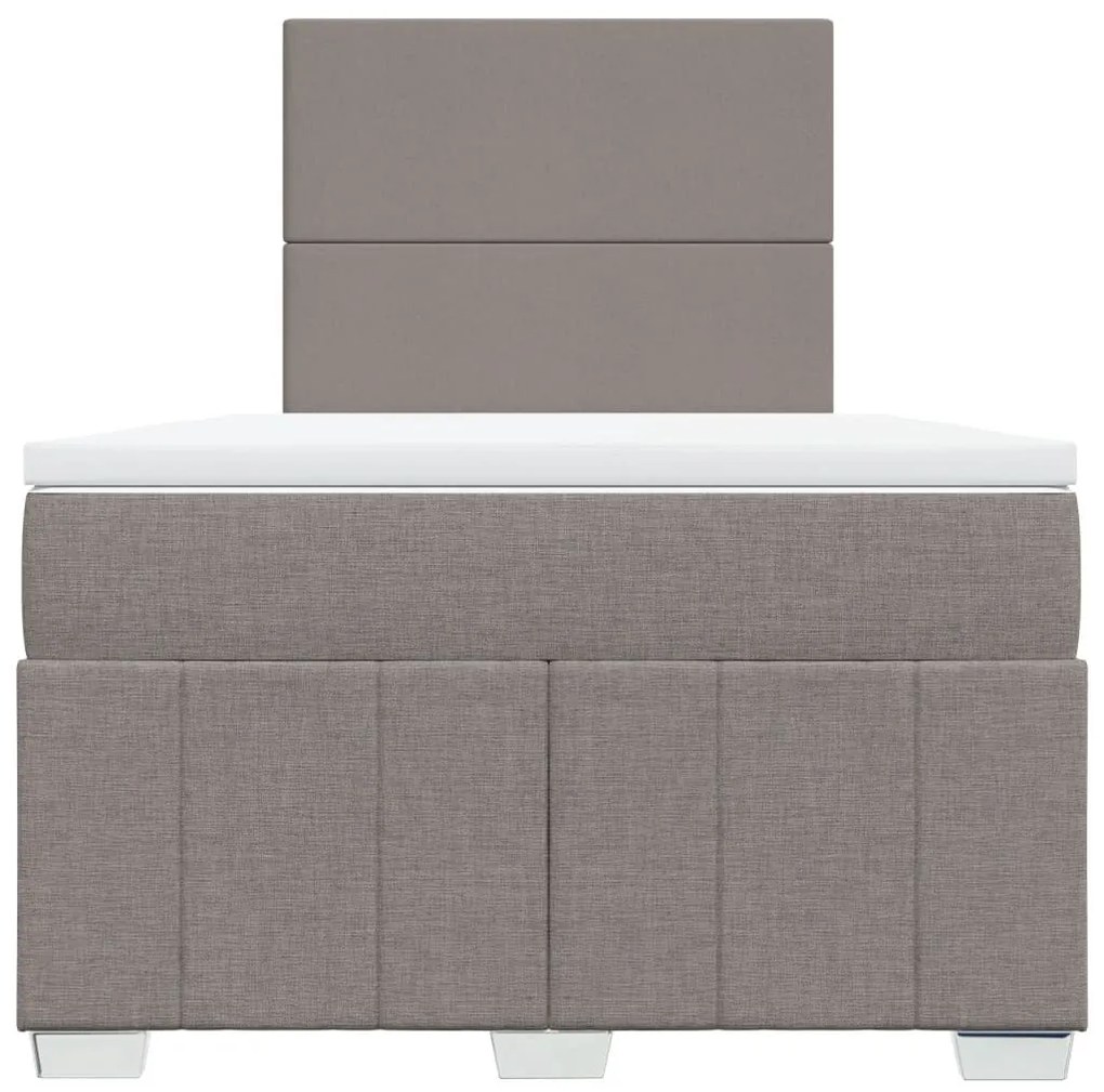 Κρεβάτι Boxspring με Στρώμα Taupe 120x190 εκ. Υφασμάτινο - Μπεζ-Γκρι