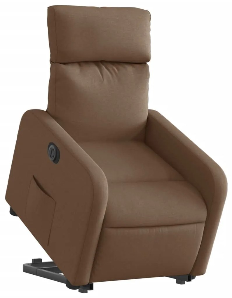 vidaXL Πολυθρόνα Ηλεκτρική Ανακλινόμενη Ανύψωση Σκ. Καφέ Υφασμάτινη