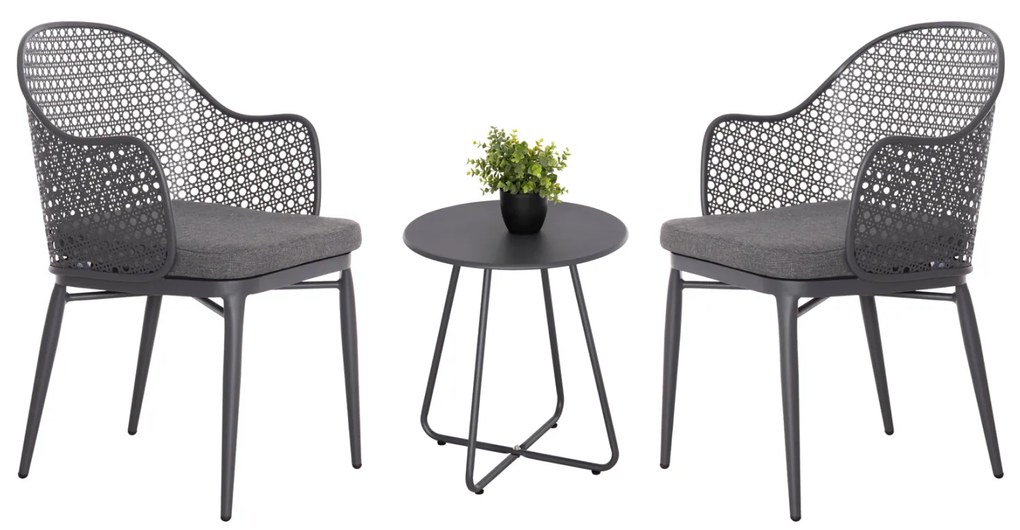 ΣΕΤ LOUNGE 3TMX ΕΞ.ΧΩΡΟΥ OREGO HM21107.01 ΑΛΟΥΜΙΝΙΟ &amp; ΜΕΤΑΛΛΟ ΣΕ ΣΚΟΥΡΟ ΓΚΡΙ