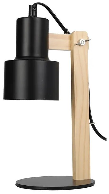 Επιτραπέζιο φωτιστικό H&amp;S με λαμπτήρα Ε14 και διαστάσεις 12x12x32cm - Μαύρο