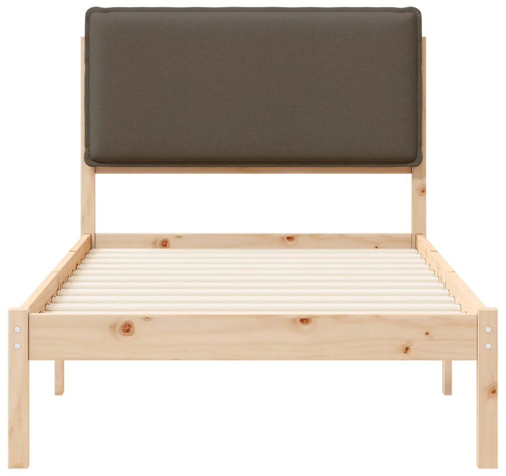 vidaXL Σκελετός Κρεβατιού με Επενδεδυμένο Κεφαλάρι Taupe 90 x 200 cm